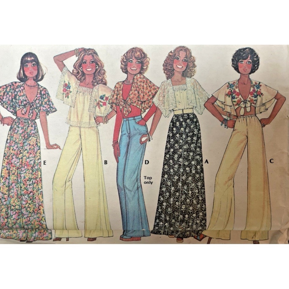 ⚜️Vtg 1976 McCalls #5115 Top Skirt Pants Embroidery Pattern  Sz Medium
